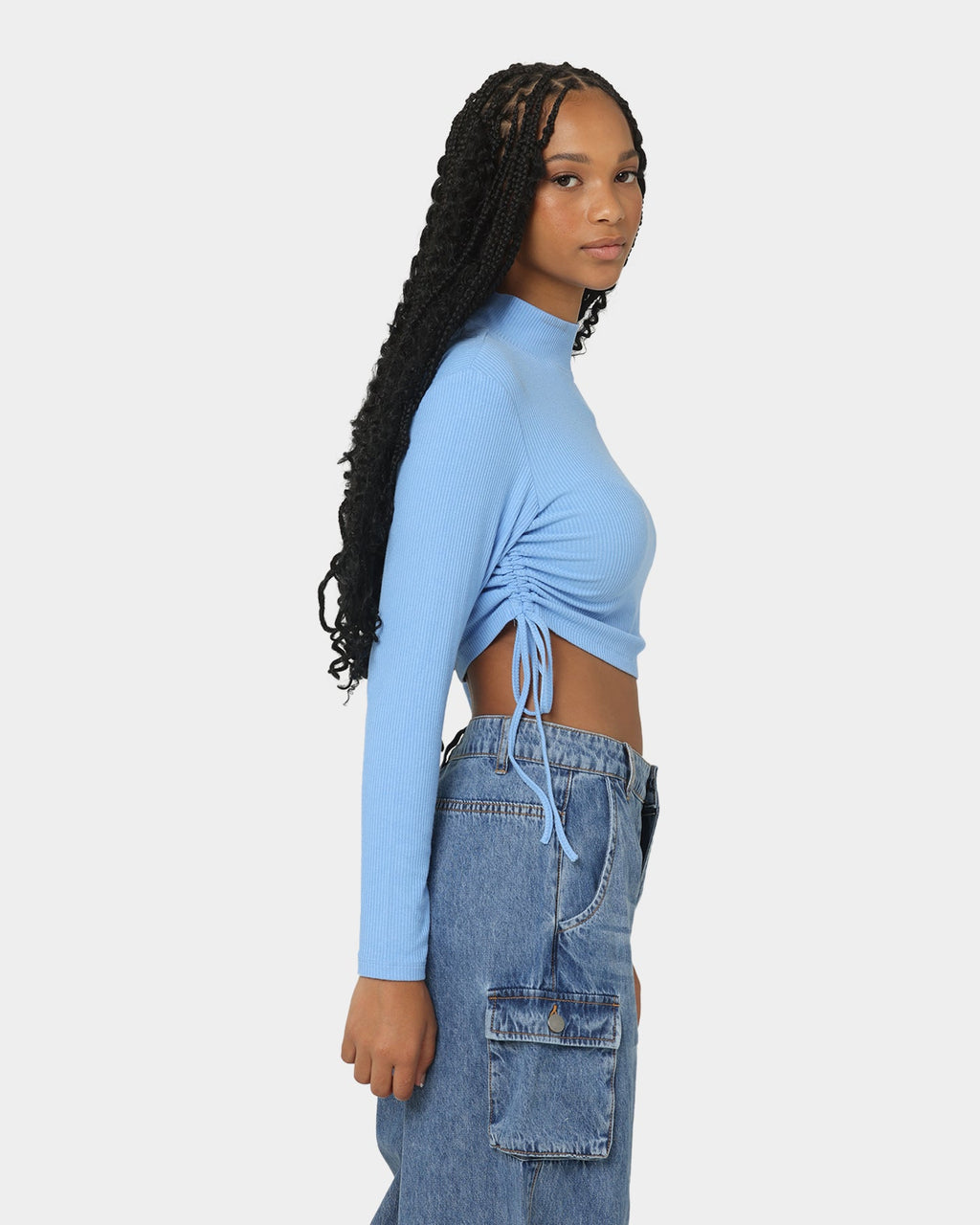 EN ES Women's Harper Cropped LS Top Bluebell