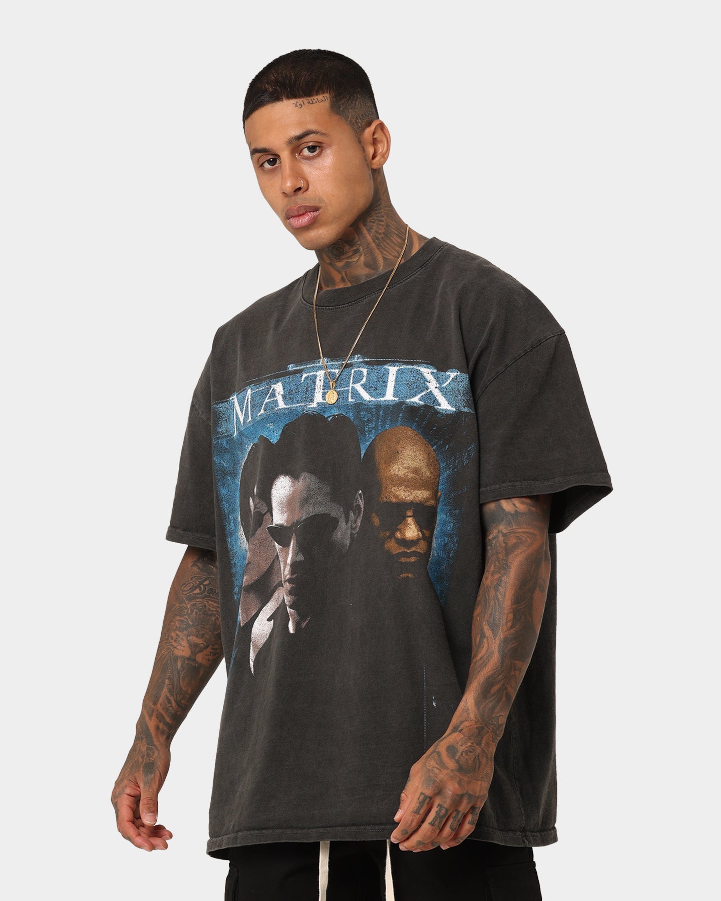 73Studio X The Matrix Heavyweight Vintage T-Shirt Black Wash