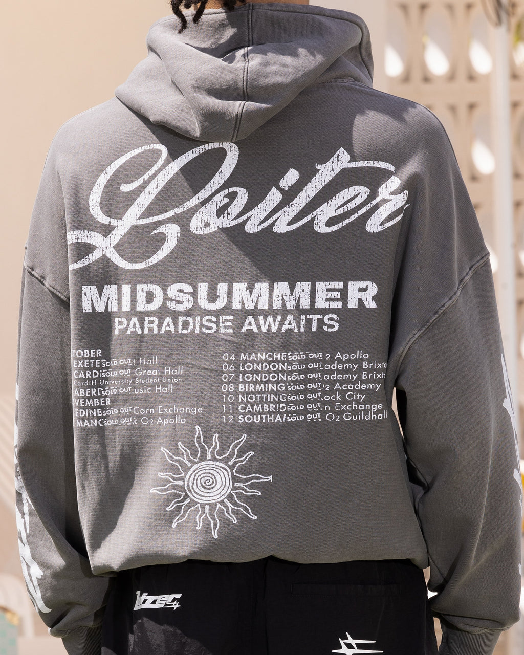 Loiter Midsummer Vintage Hoodie Charcoal