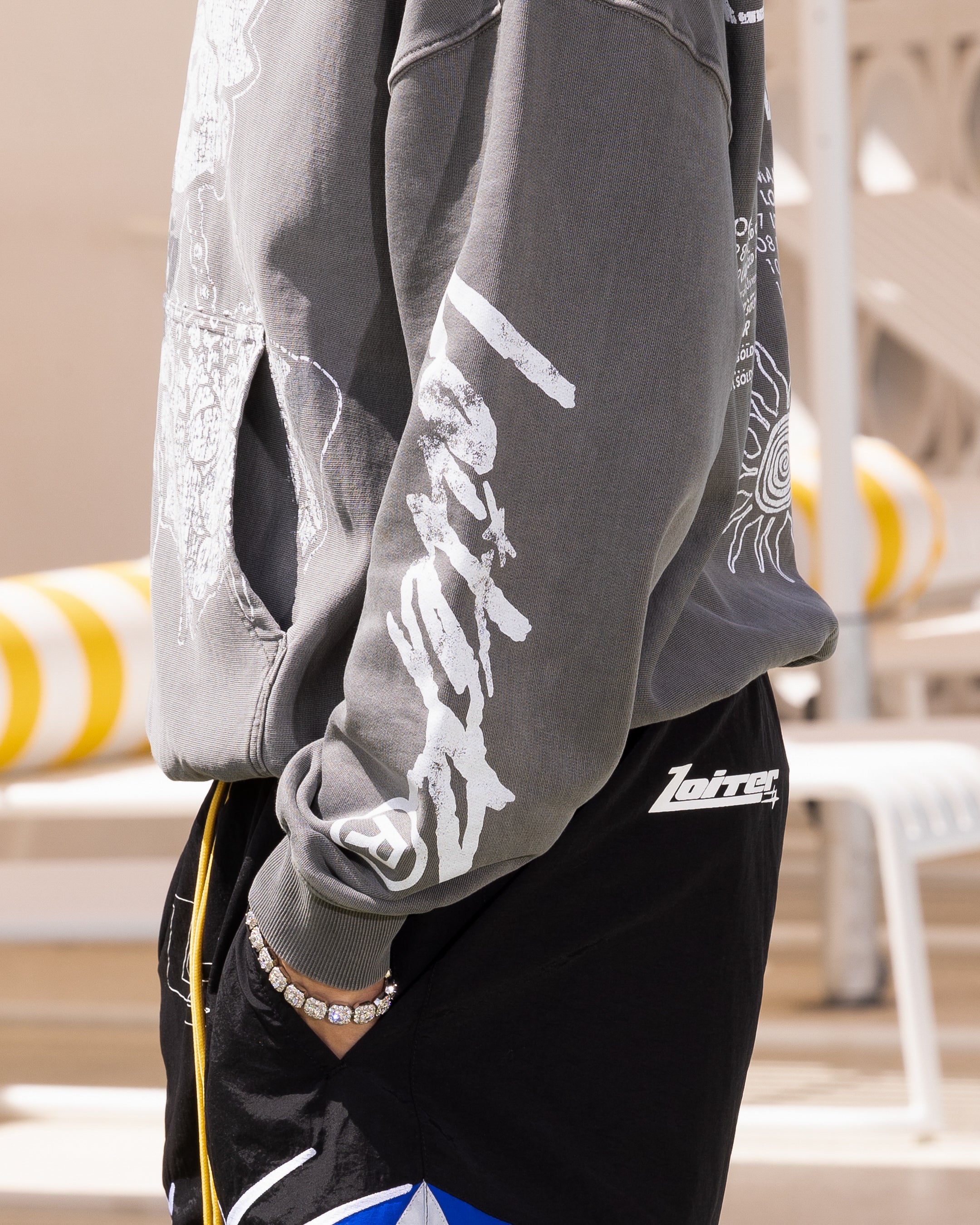 Loiter Midsummer Vintage Hoodie Charcoal
