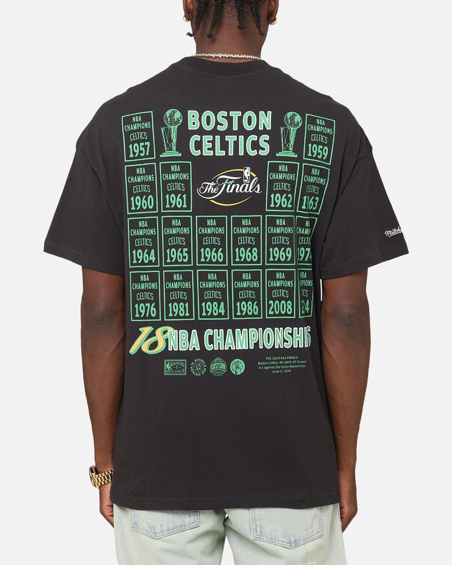Mitchell & Ness Boston Celtics Champions Report Champ Pack T-Shirt Faded Black