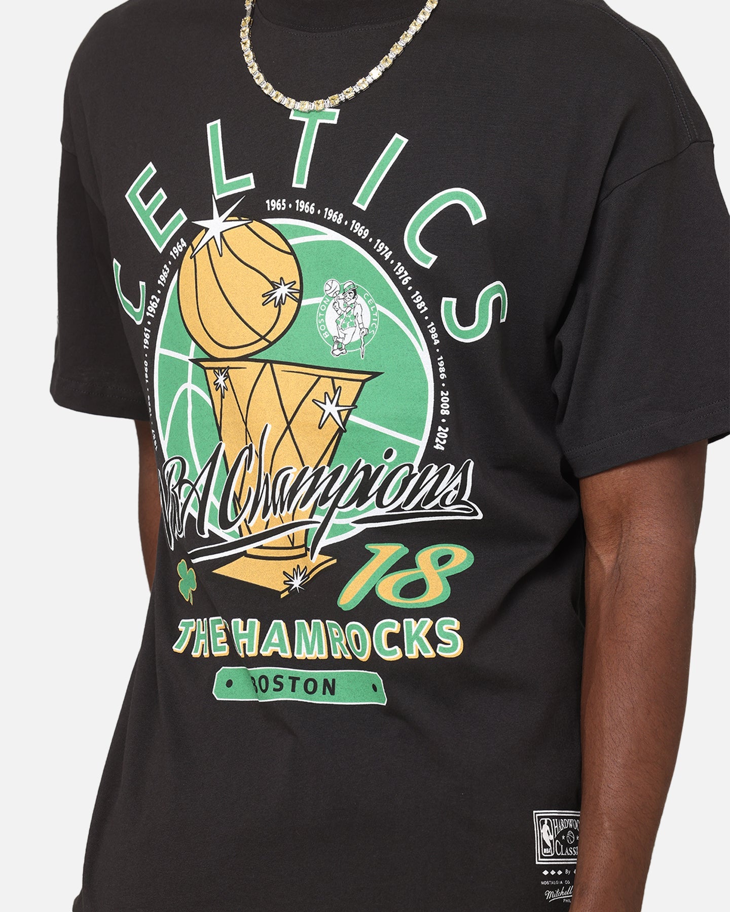 Mitchell & Ness Boston Celtics Champions Report Champ Pack T-Shirt Faded Black