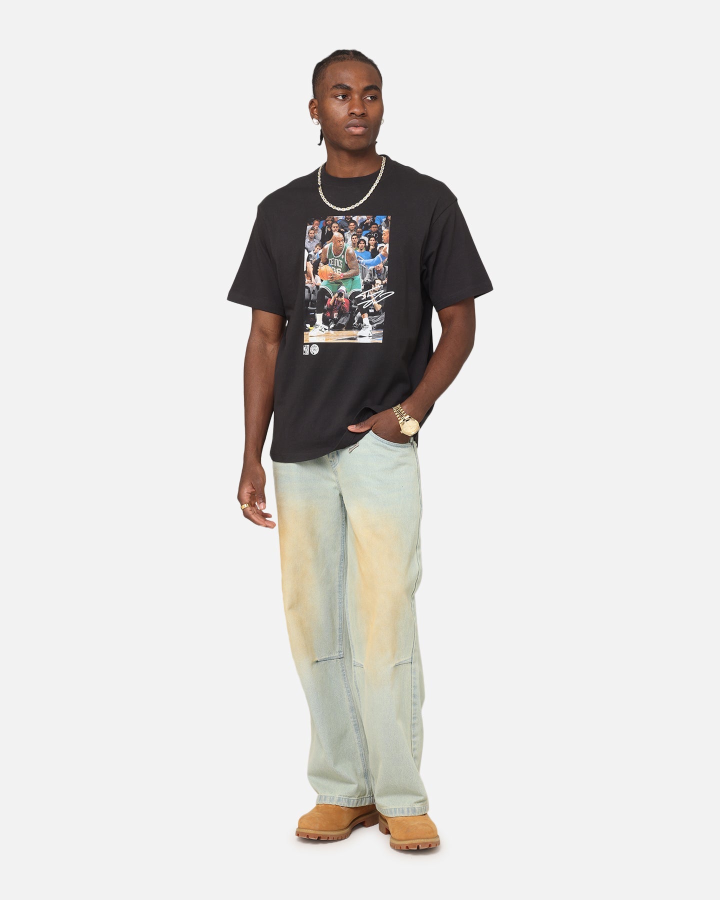 Mitchell & Ness Boston Celtics Shaquille O'Neal Dunk 'Luck of the Irish' T-Shirt Faded Black