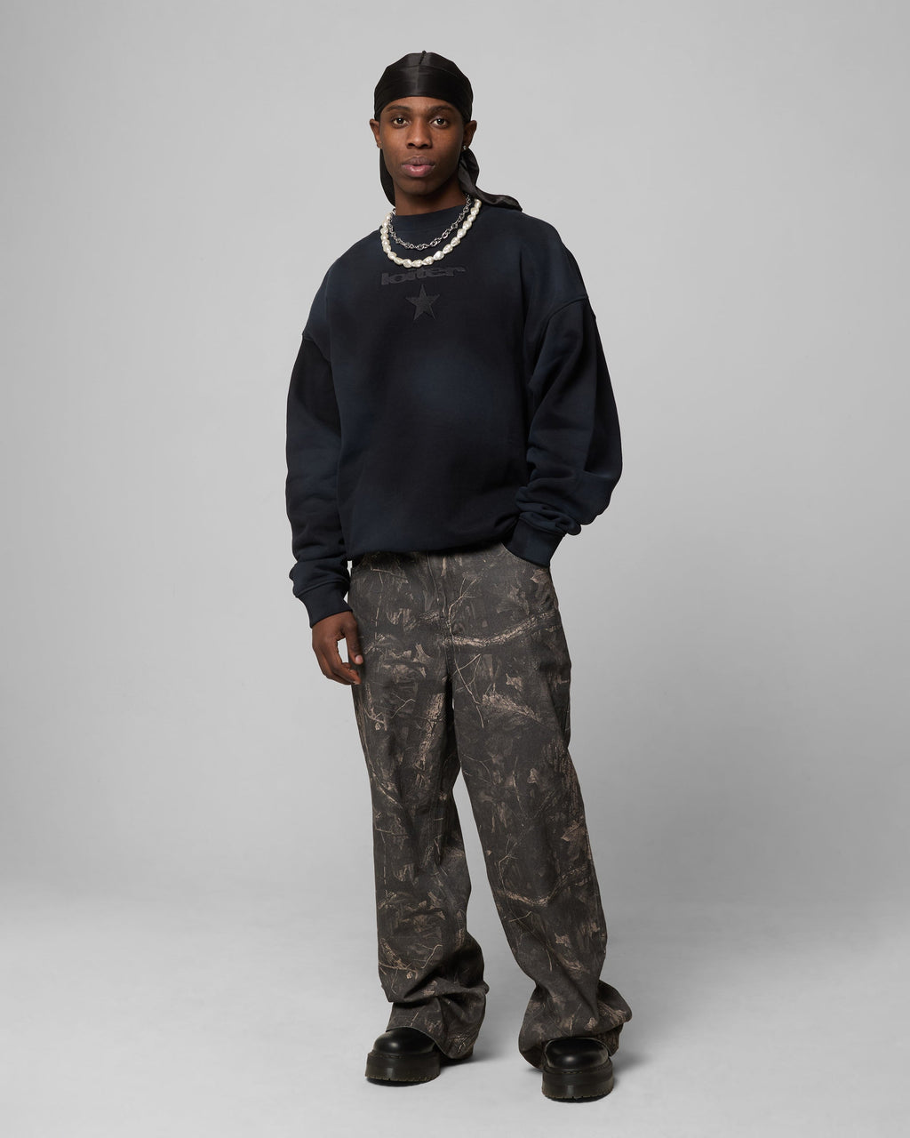 Loiter Premium Essentials Crewneck Washed Black