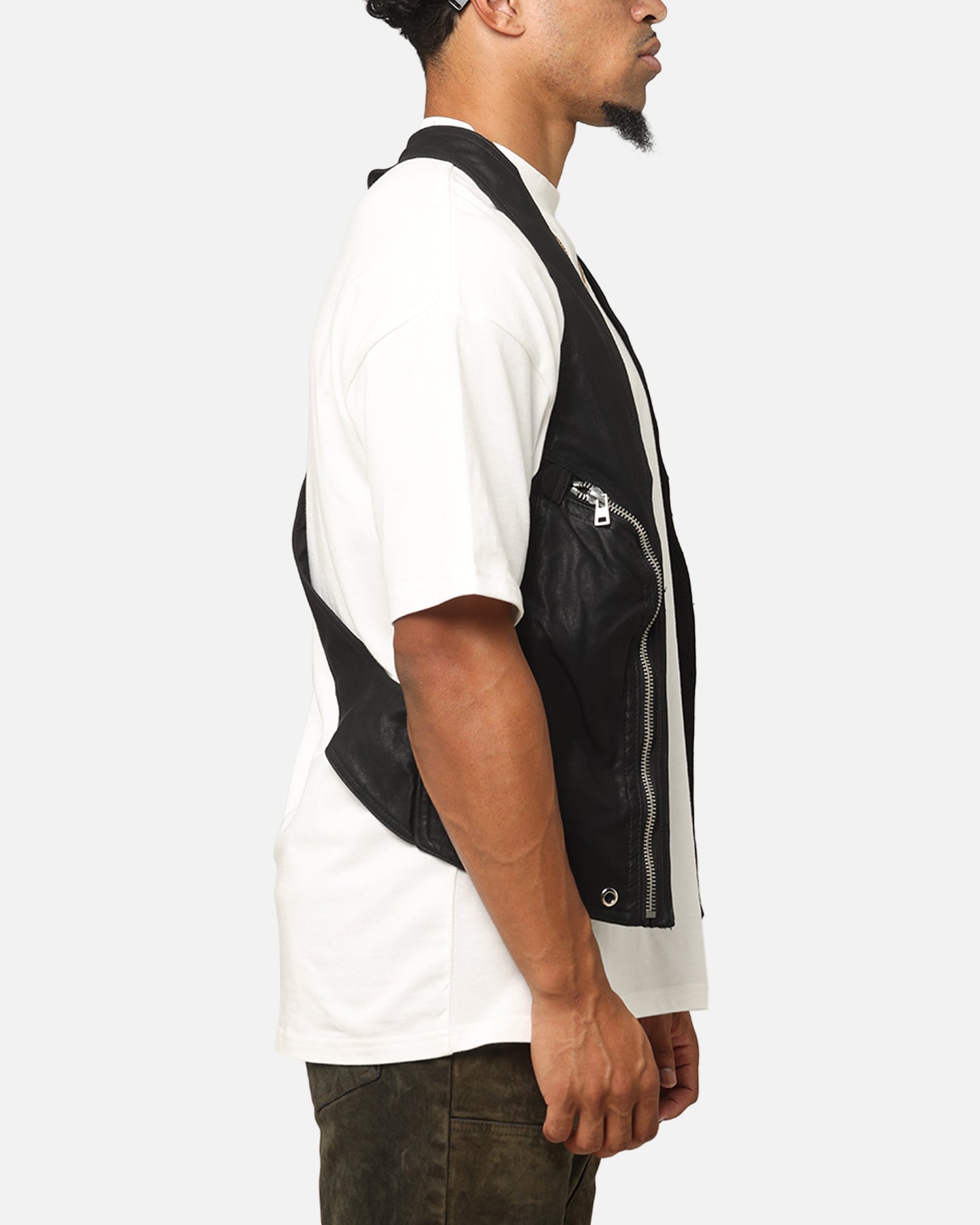 MNML Leather Holster Vest Black