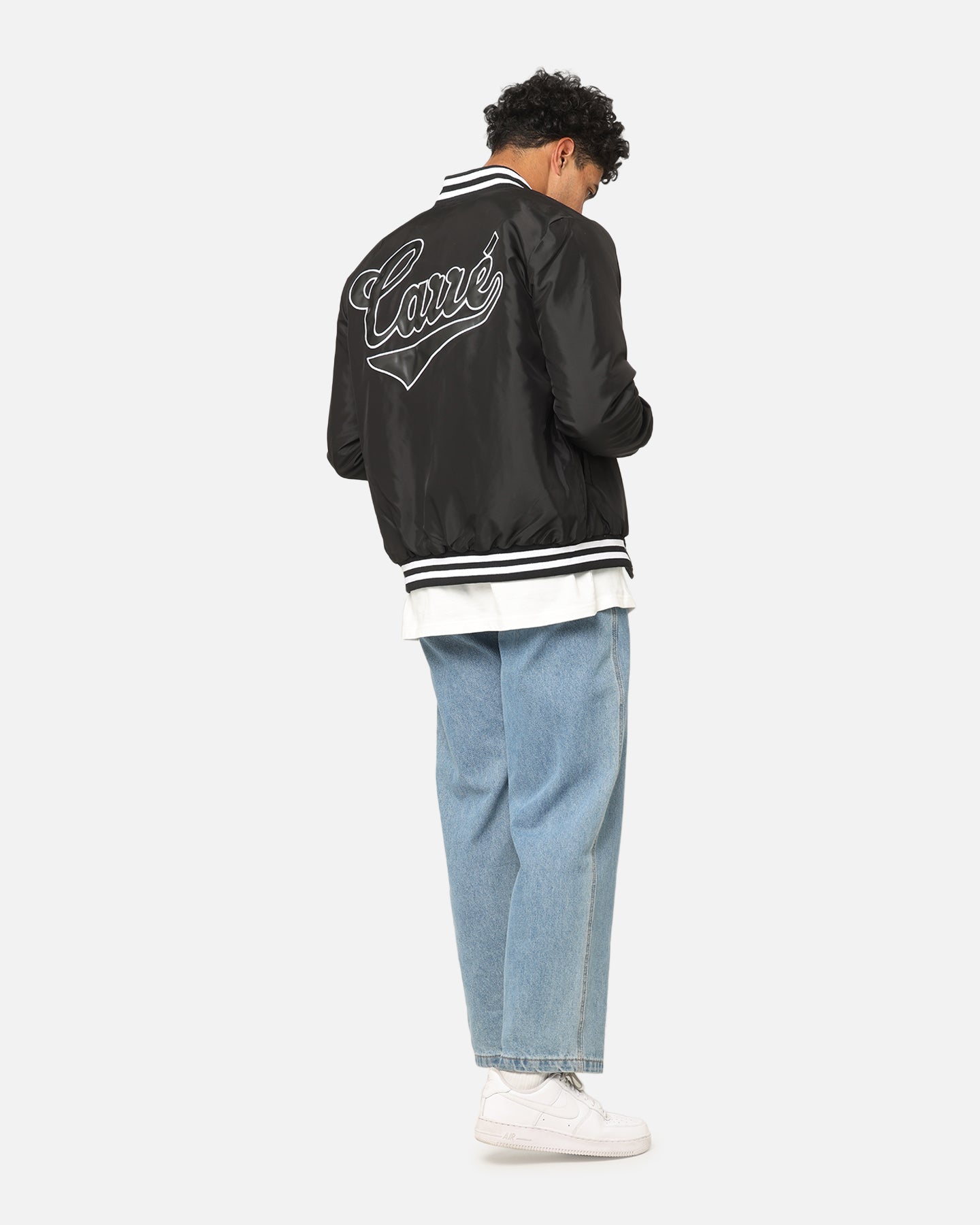 Carre Team Puffer Varsity Jacket Black/White