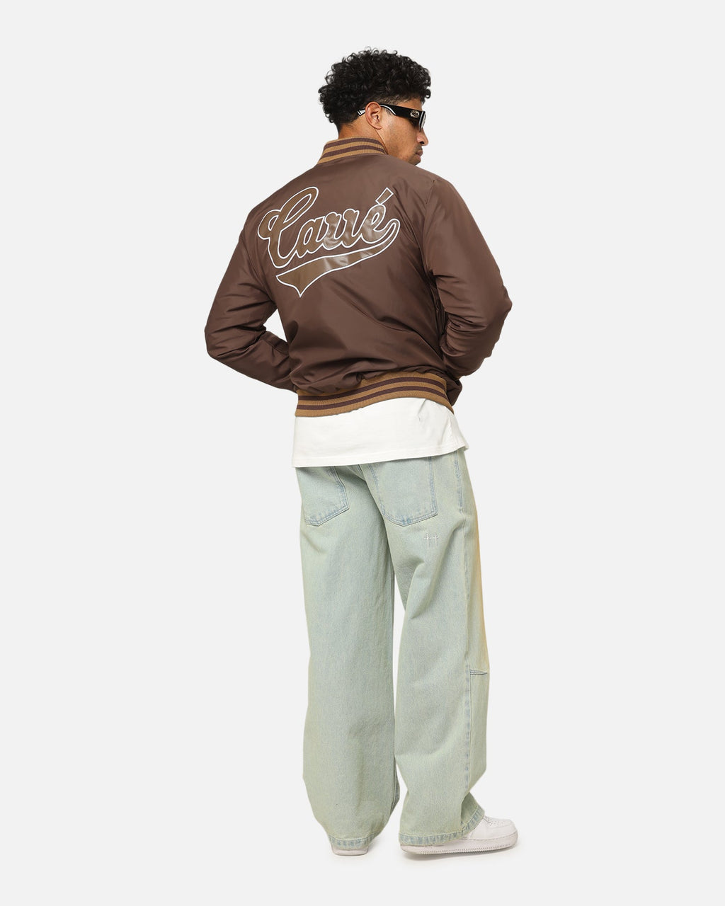 Carre Team Puffer Varsity Jacket Brown