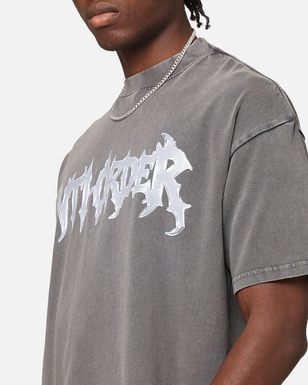 The Anti Order New Dawn Mock Neck T-Shirt Washed Charcoal