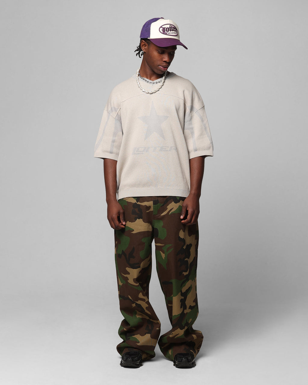 Loiter Knit Quarterback Jersey Grey