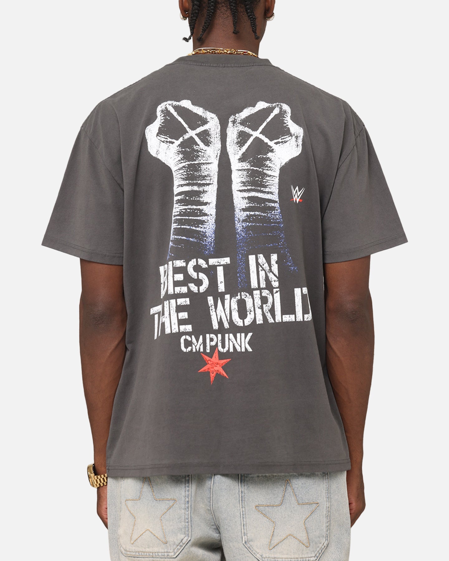 Culture Kings X WWE CM Punk Heavyweight T-Shirt Black Wash