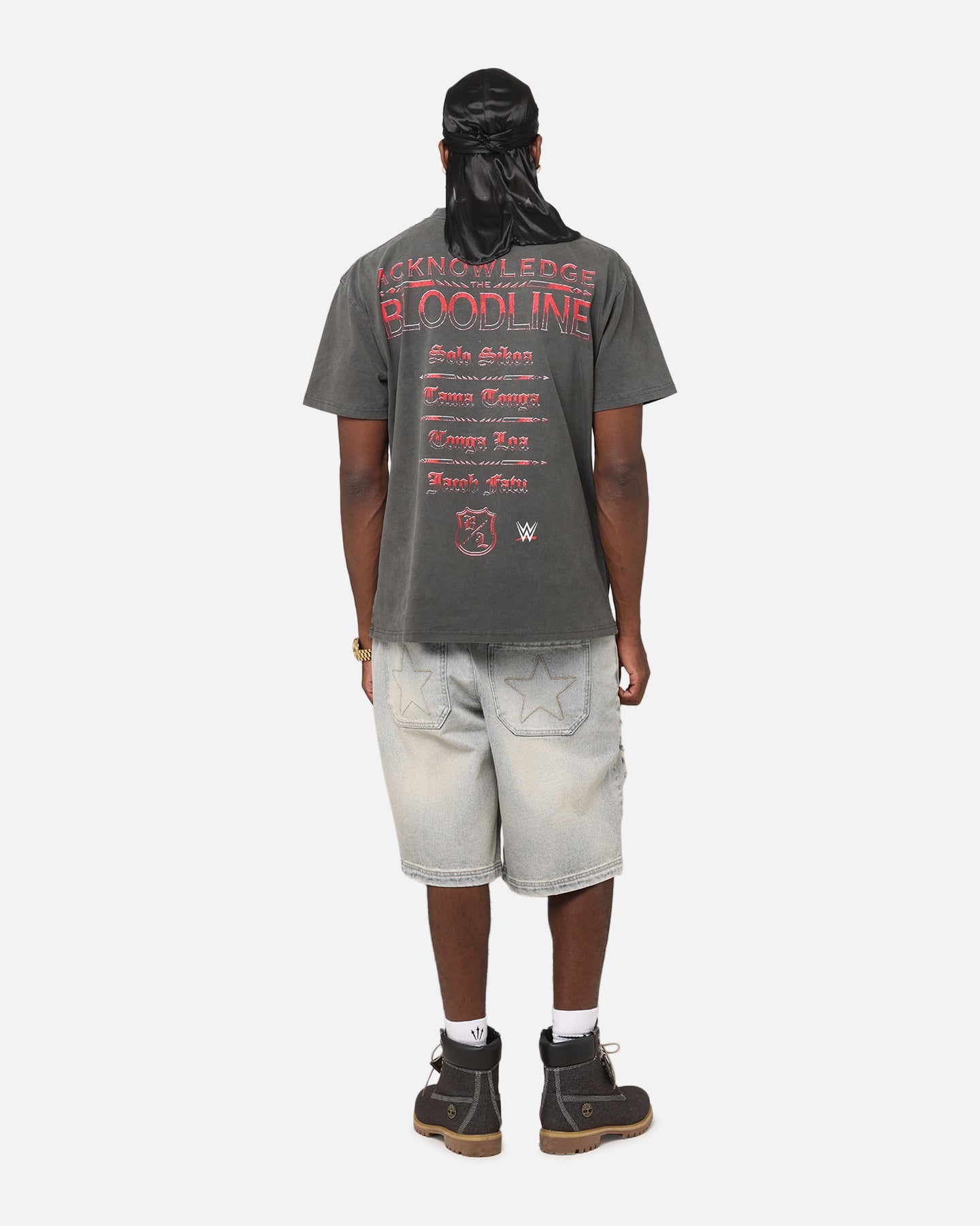 Culture Kings X WWE The Bloodline Heavyweight T-Shirt Black Wash