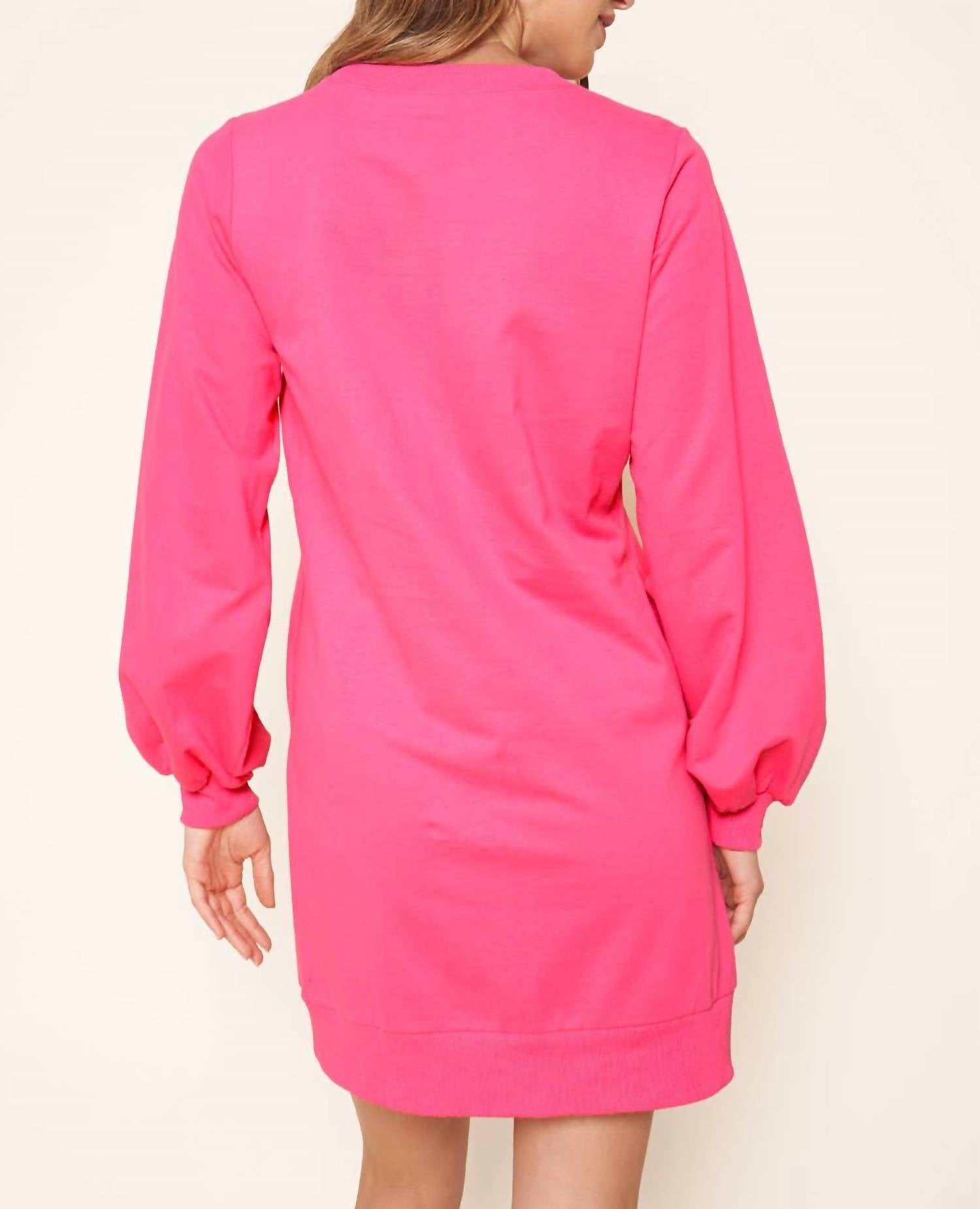 Sugarlips - Deanna Balloon Sleeve Sweatshirt Mini Dress