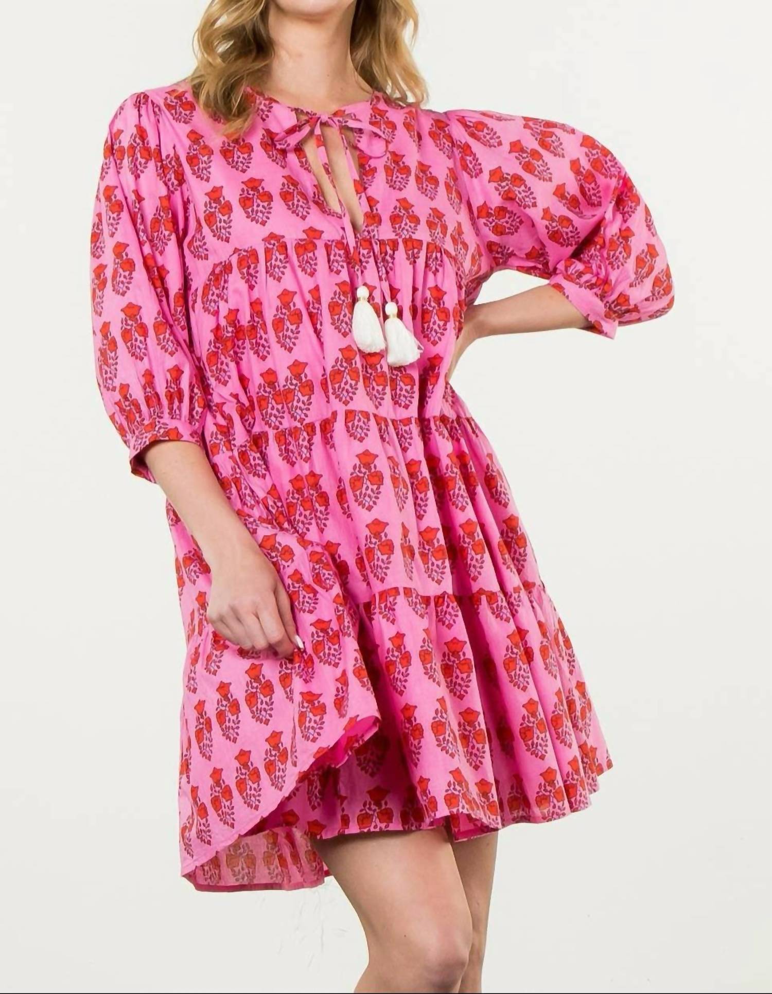 Thml - Katie Block Print Long Sleeve Floral Dress
