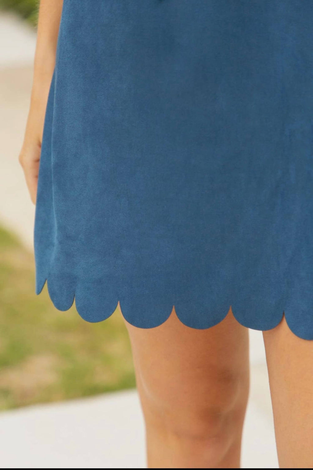Voy - Scallop Detailed Suede Dress