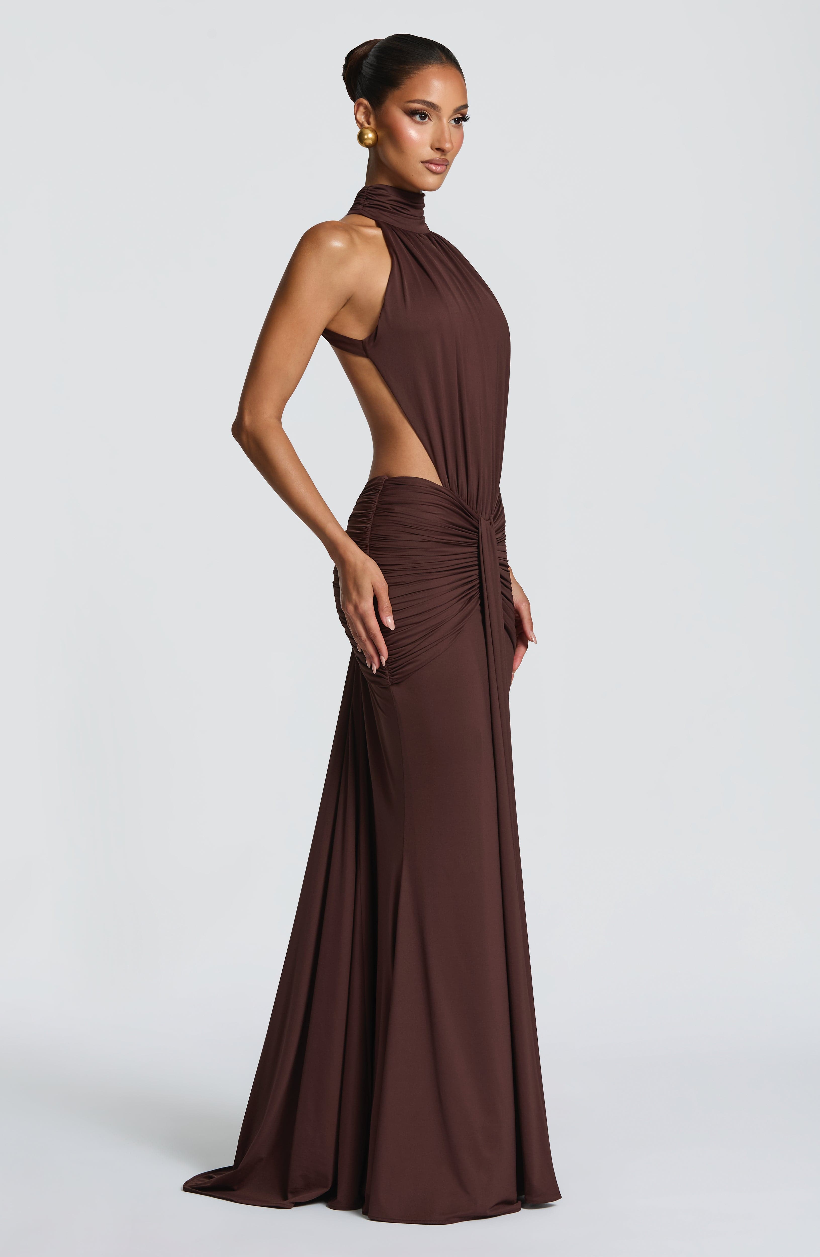 Sexy Halter Backless Pleated Dress