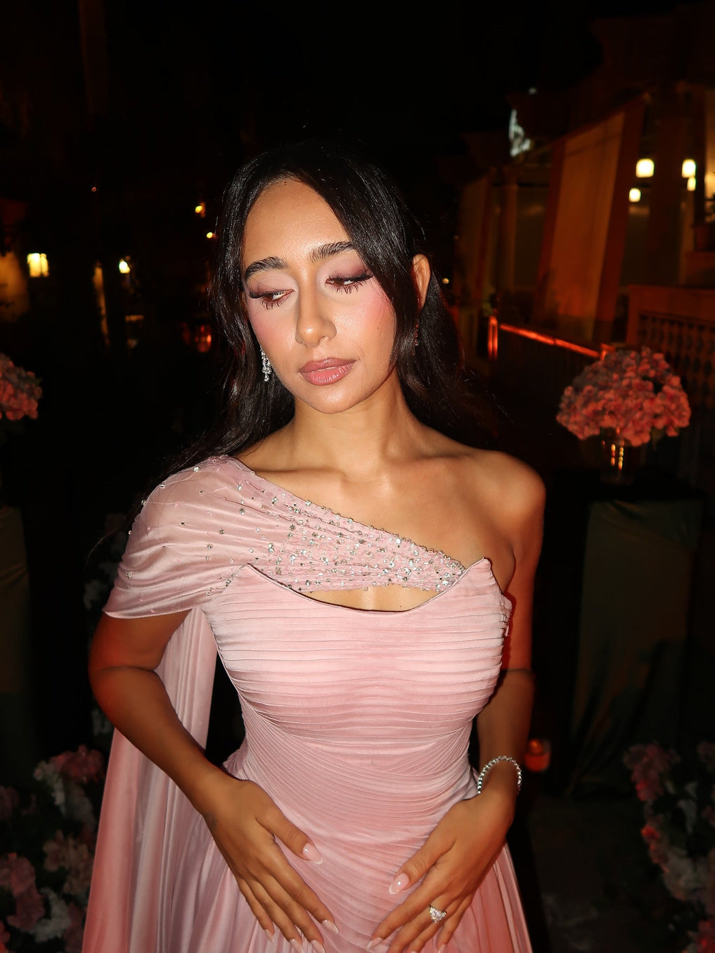 Sexy off-the-Shoulder Tube Top Pleated Solid Color Dress