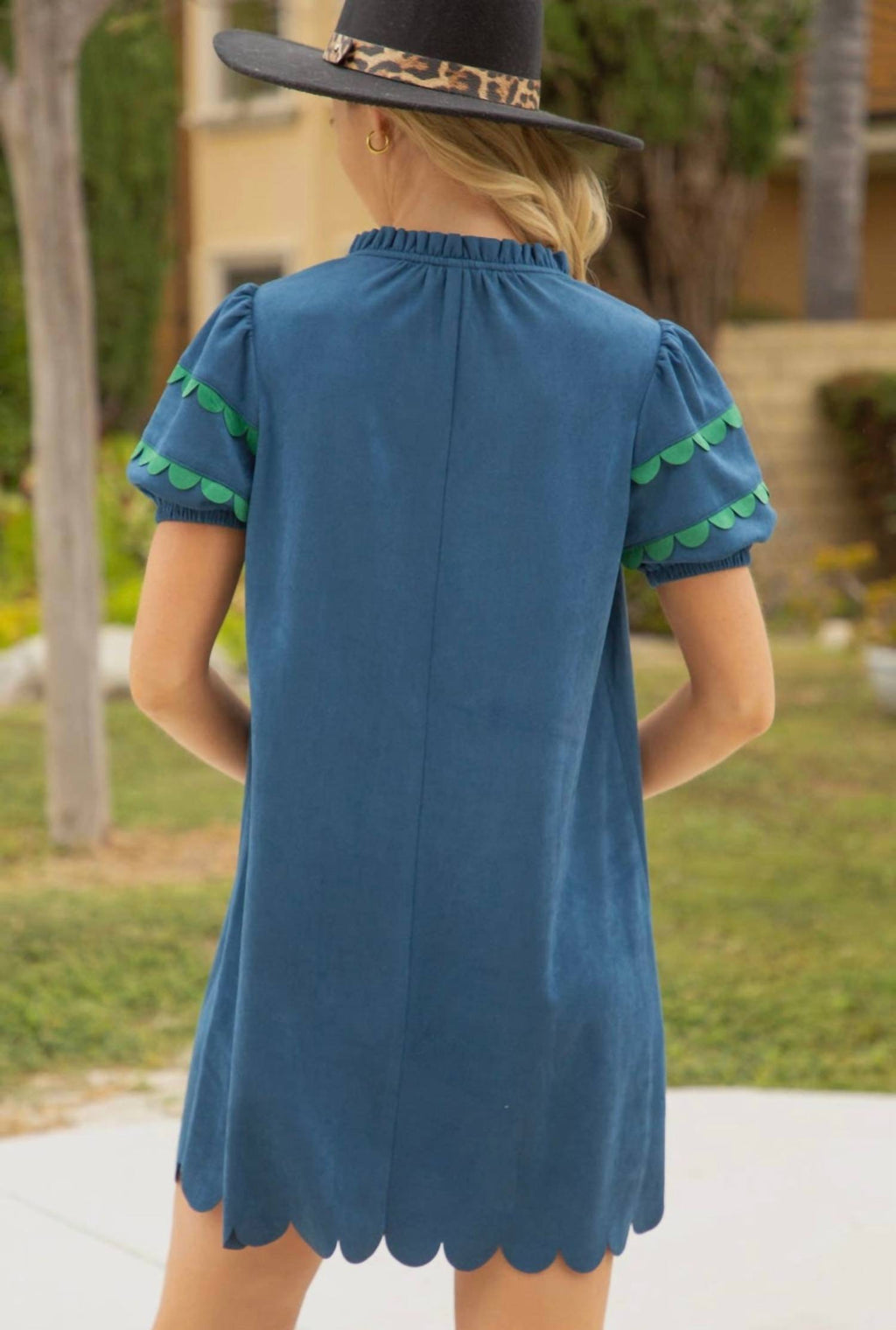 Voy - Scallop Detailed Suede Dress