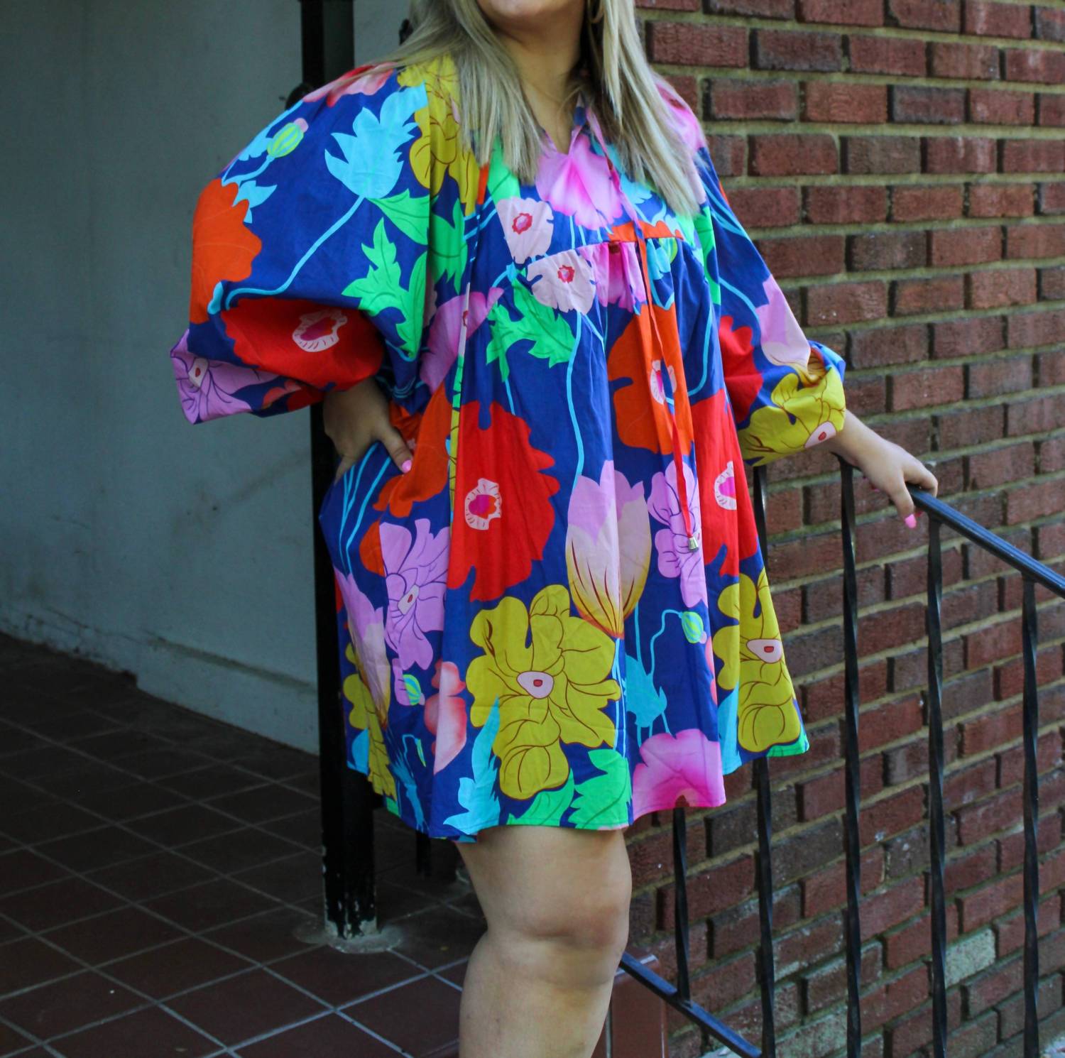 Thomas & Co - Floral Puff Sleeve Dress