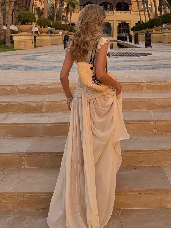 Sexy Deep V Lace See-through Dress