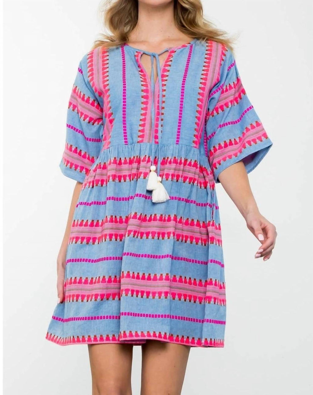 Thml - Gia Tassel Tie Pattern Knit Dress