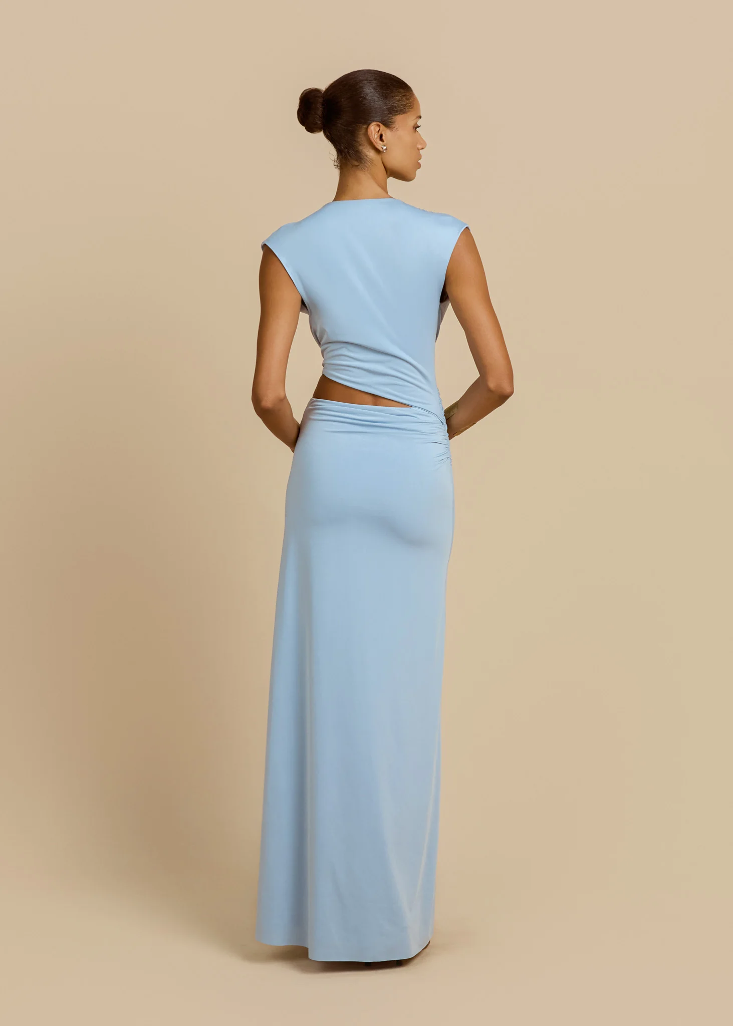 Sexy Deep V Navel Solid Color Dress