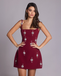 Sexy U Collar Sleeveless Sling Slim Rhinestone Dress