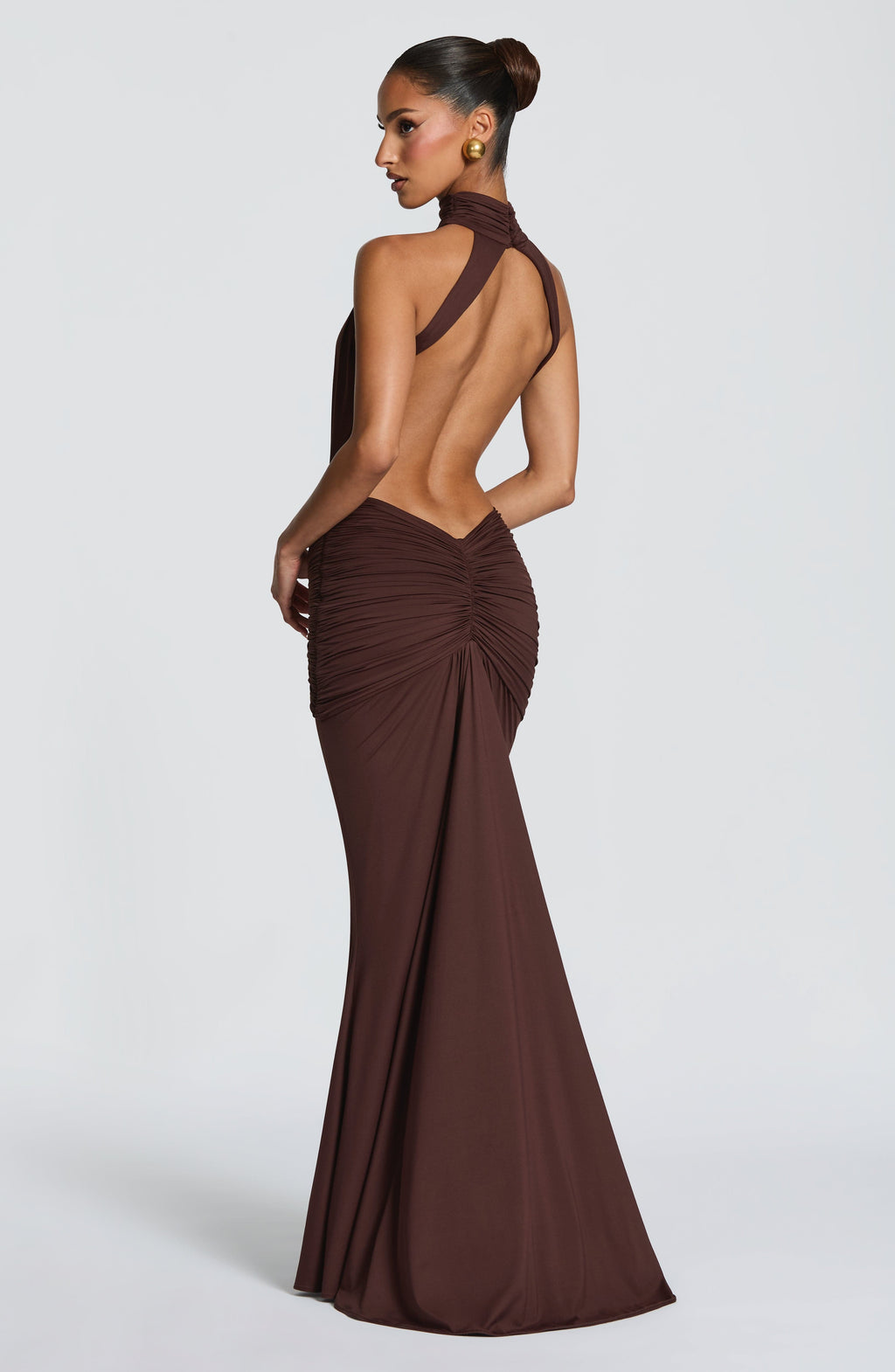 Sexy Halter Backless Pleated Dress