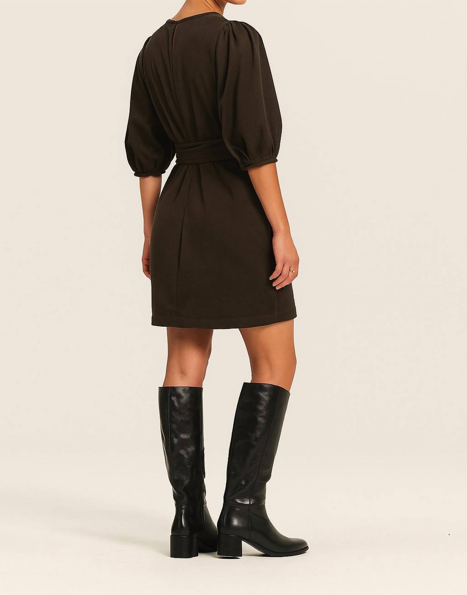 Velvet By Graham & Spencer - Zina Pinwale Corduroy Dress With Belt