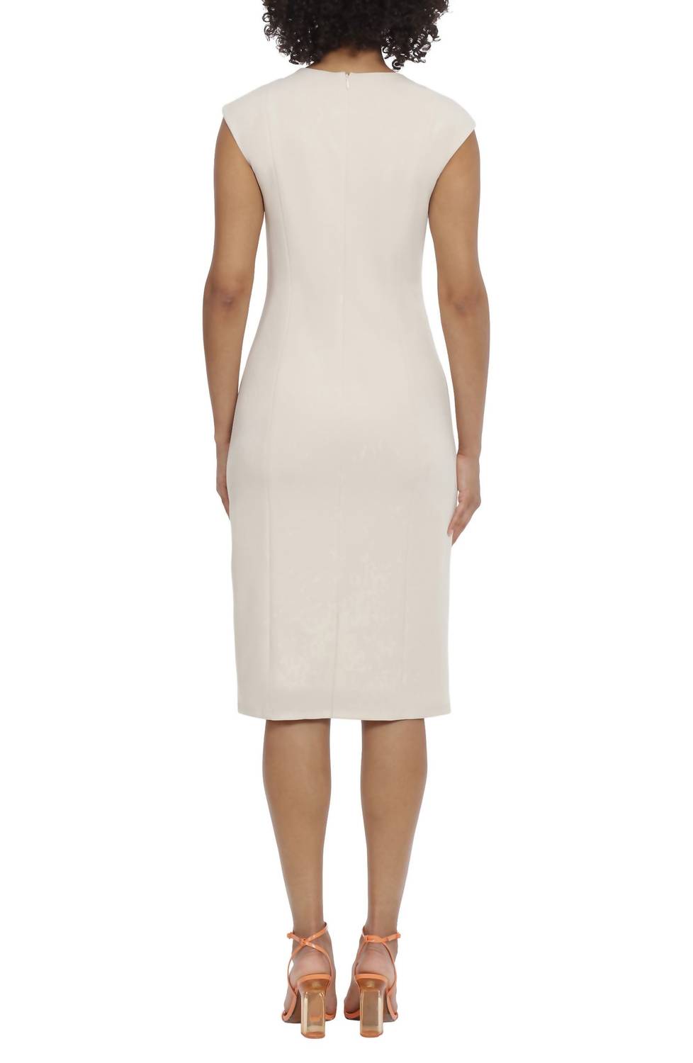 Maggy London - Straight Twist Neck Midi Sheath Dress