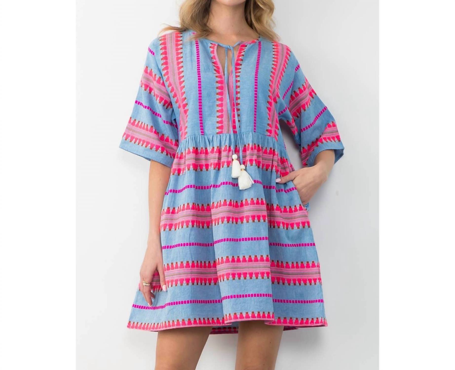 Thml - Gia Tassel Tie Pattern Knit Dress