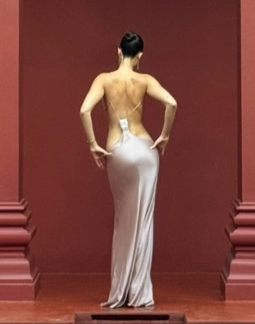 Sexy Sling Rhinestone Bandeau Slim-Fit Dress
