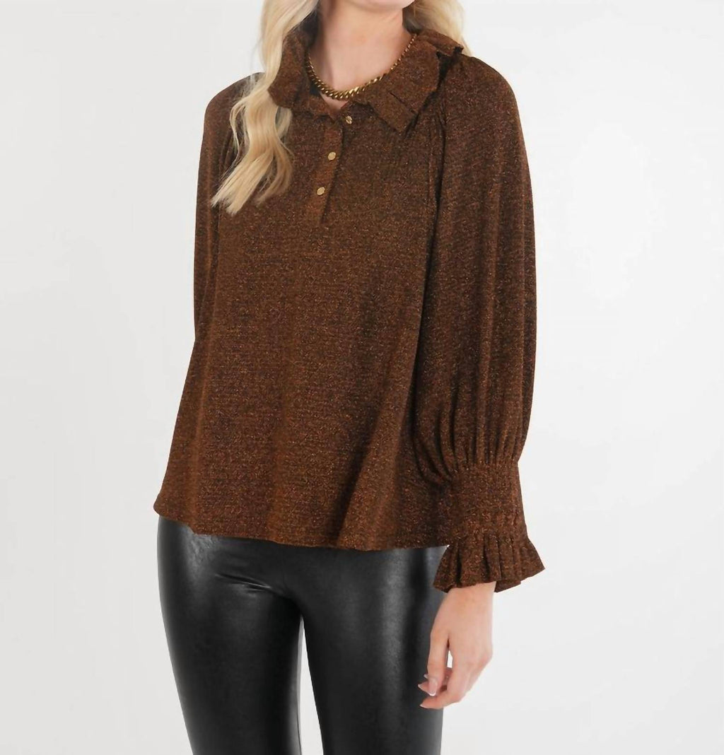 Emily Mccarthy - Charlotte Ruffle Stand Collar Top