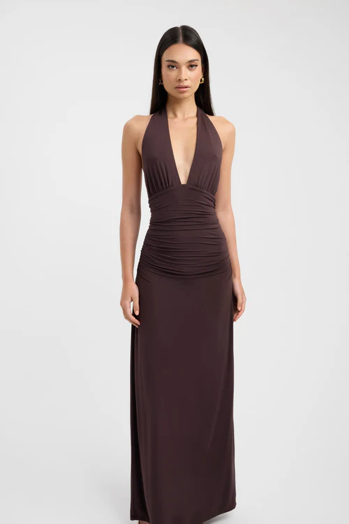 Sexy Halter Simple Solid Color Dress