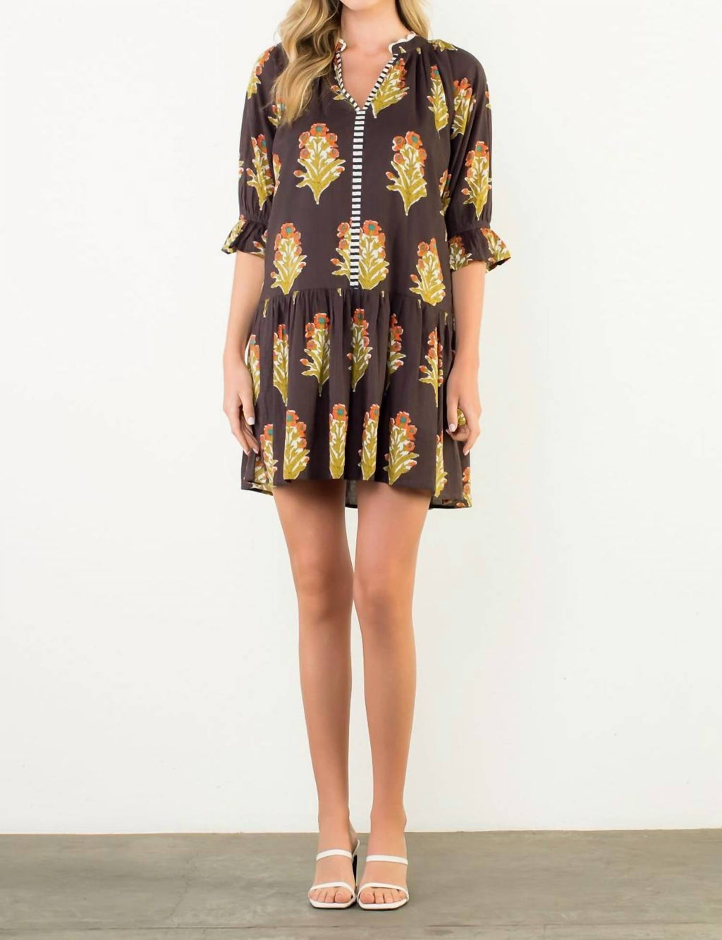 Thml - Floral Detailed V-neck Dress