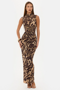 Sexy Sleeveless Leopard-Print Slim-Fit Dress