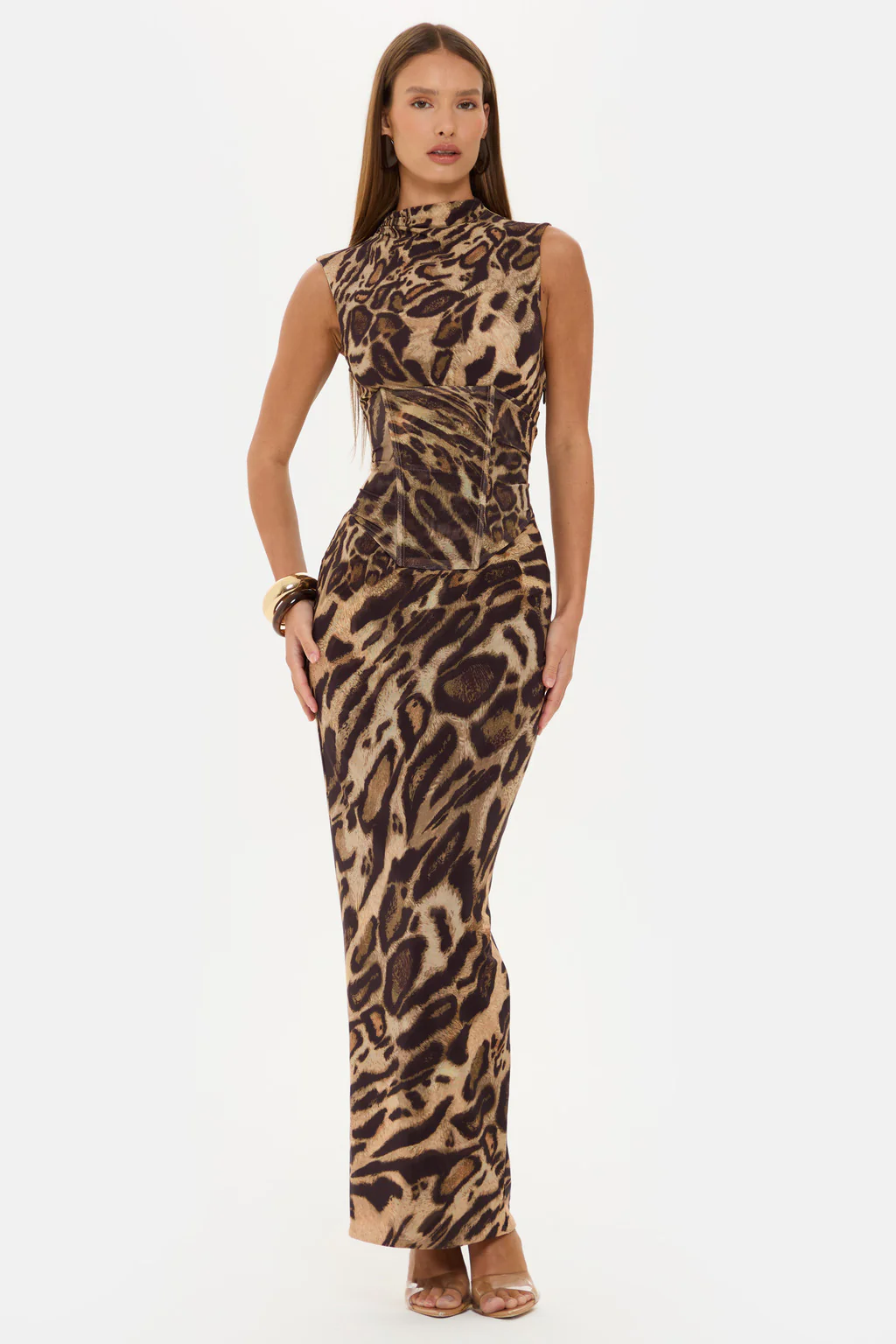 Sexy Sleeveless Leopard-Print Slim-Fit Dress