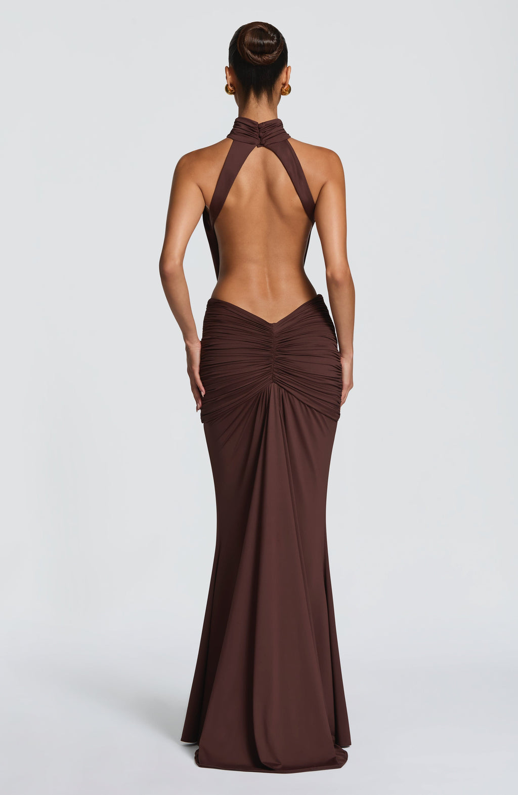 Sexy Halter Backless Pleated Dress