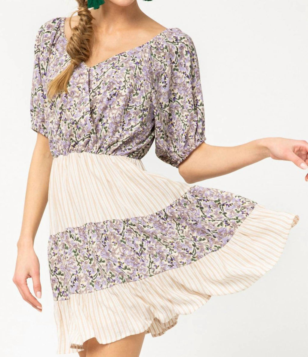 Entro - Multi-Print Surplice Dress