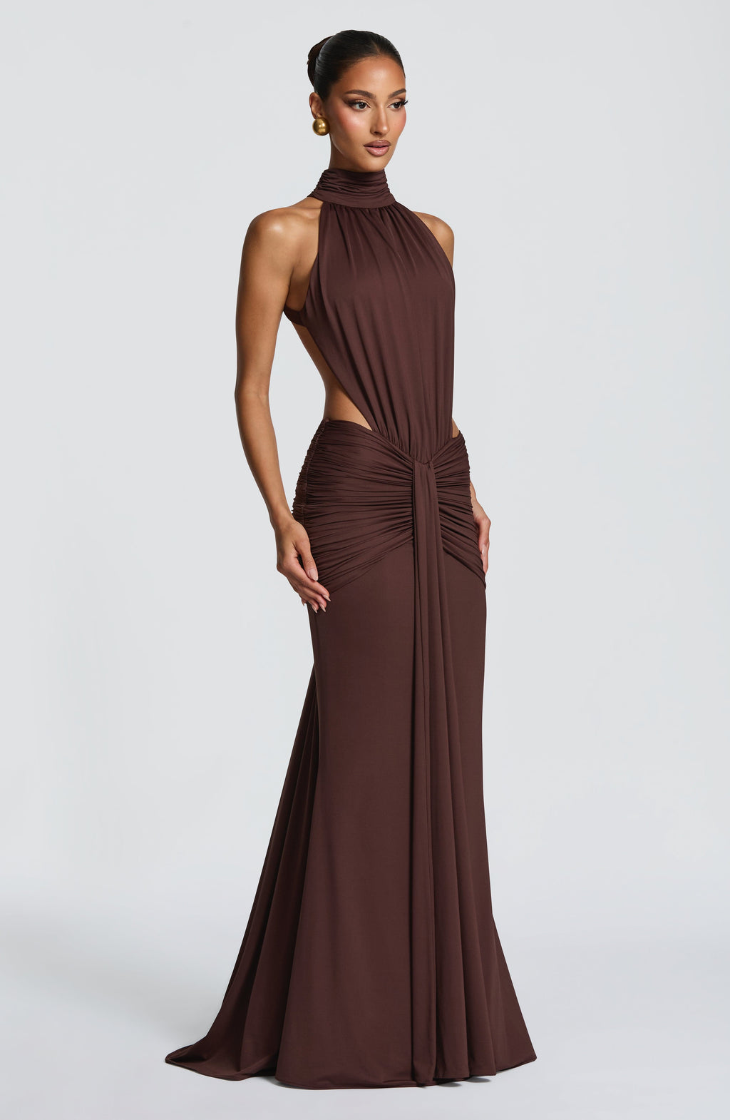 Sexy Halter Backless Pleated Dress