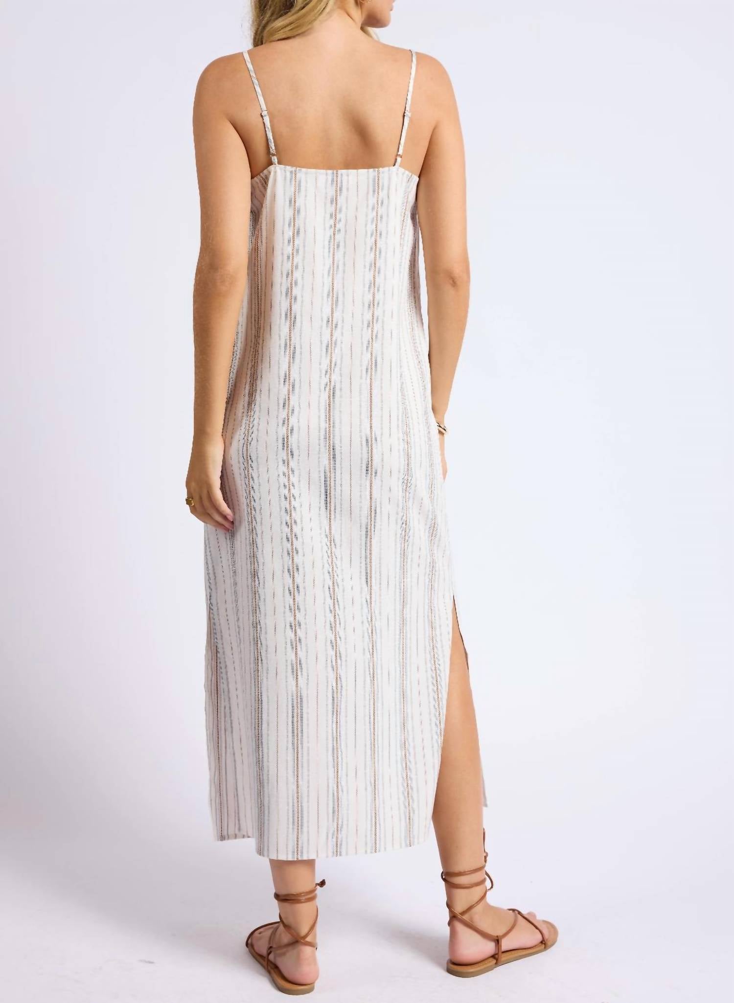 Sadie & Sage - Nopales Striped Button Front Maxi Dress