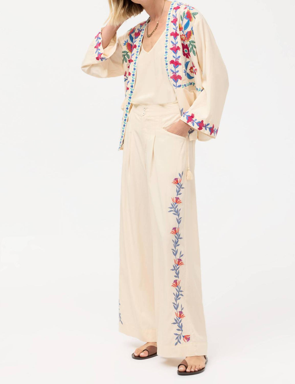 Johnny Was - ELIZABETH WIDE LEG PLEAT PANT