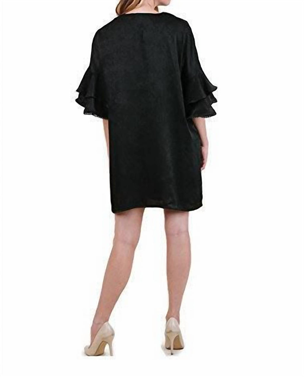 Umgee - Floral Embroidered & Layered Sleeve Dress