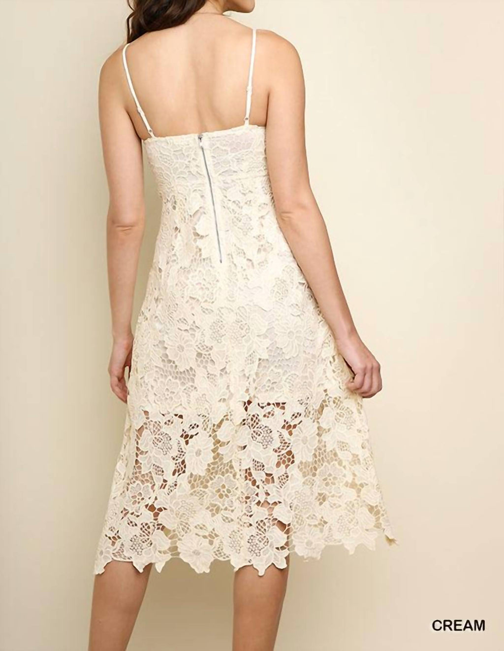 Umgee - Floral Lace Applique Midi Dress