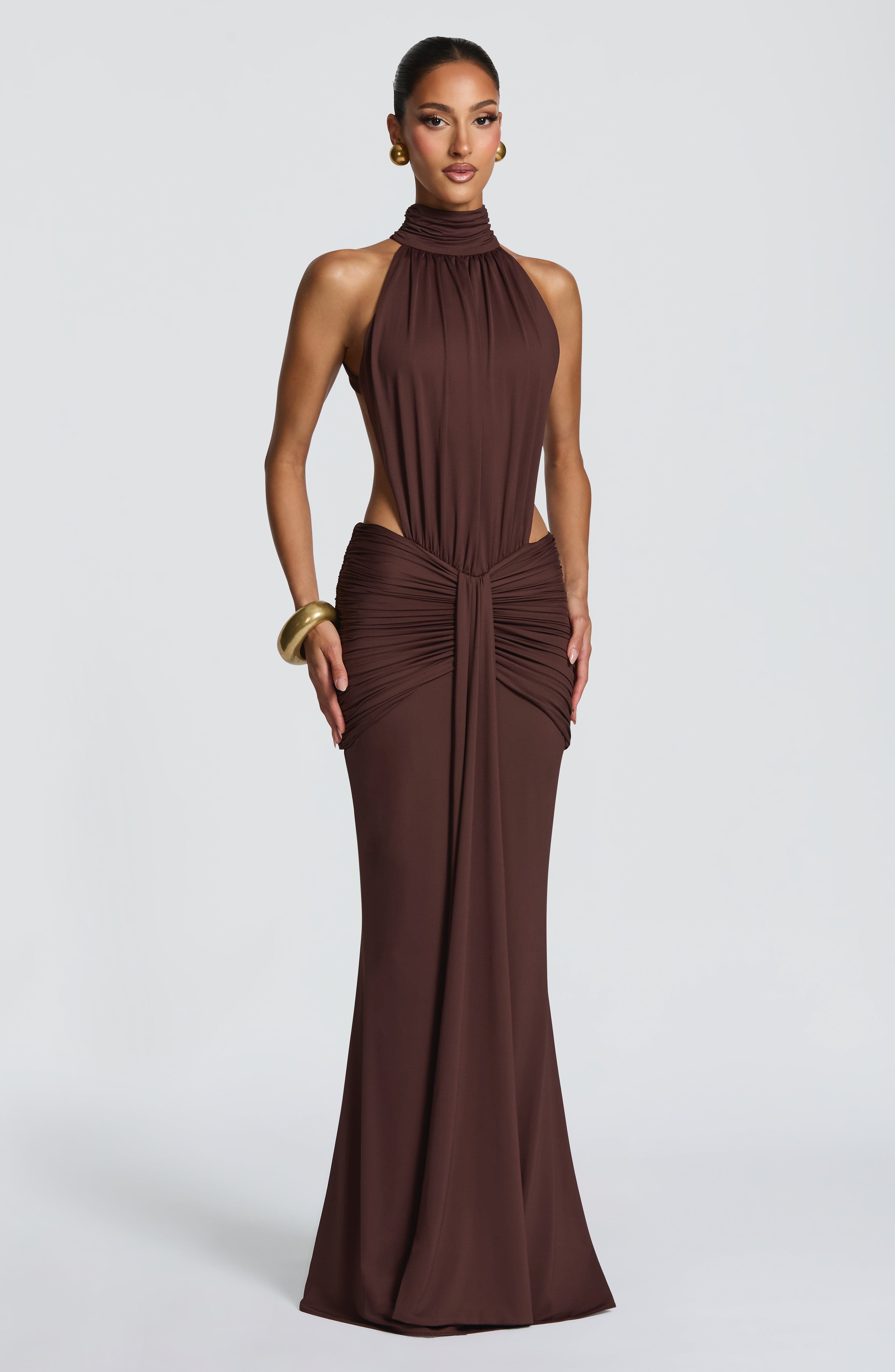 Sexy Halter Backless Pleated Dress