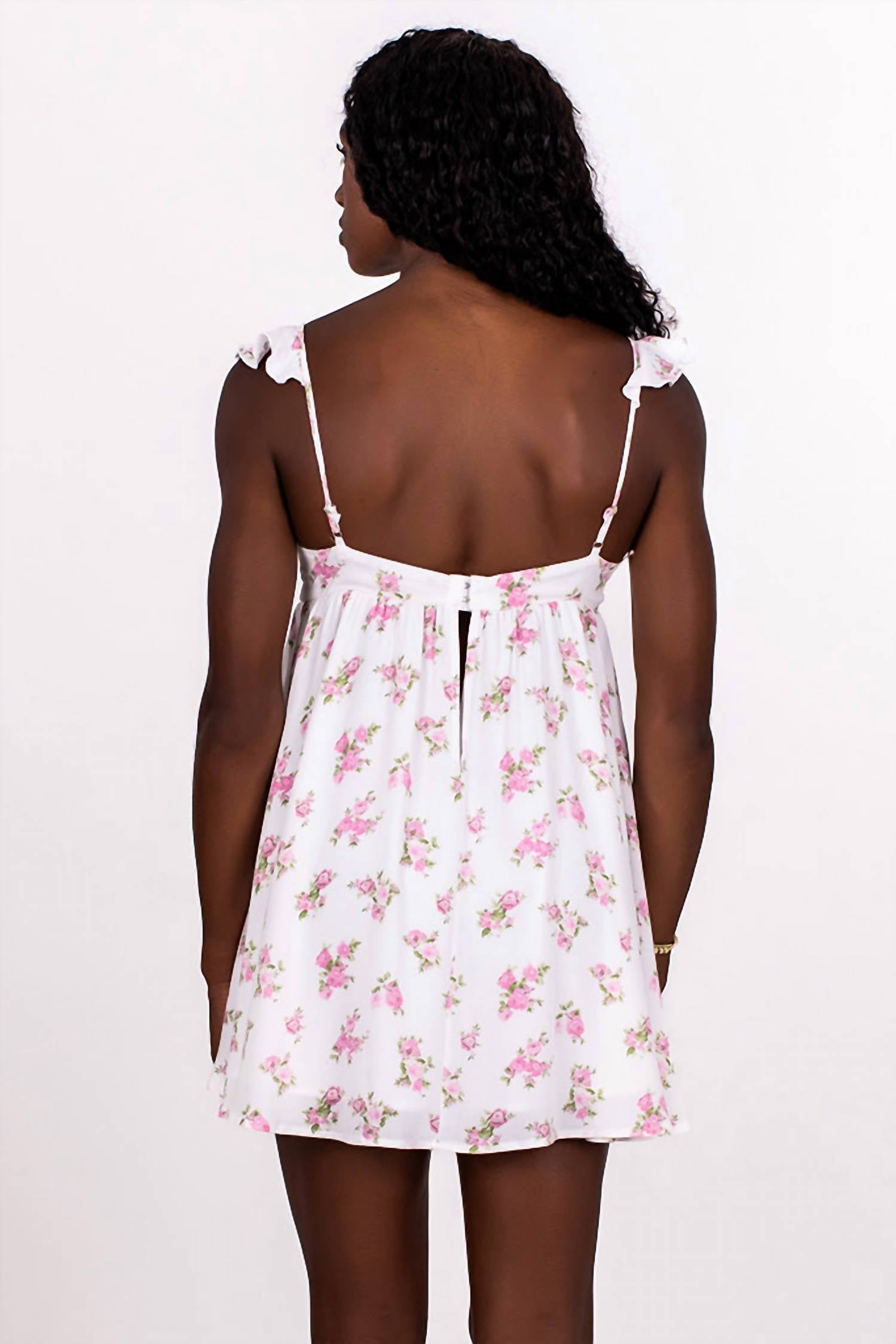 Sky To Moon - Women's Underwire Roses Babydoll Dress