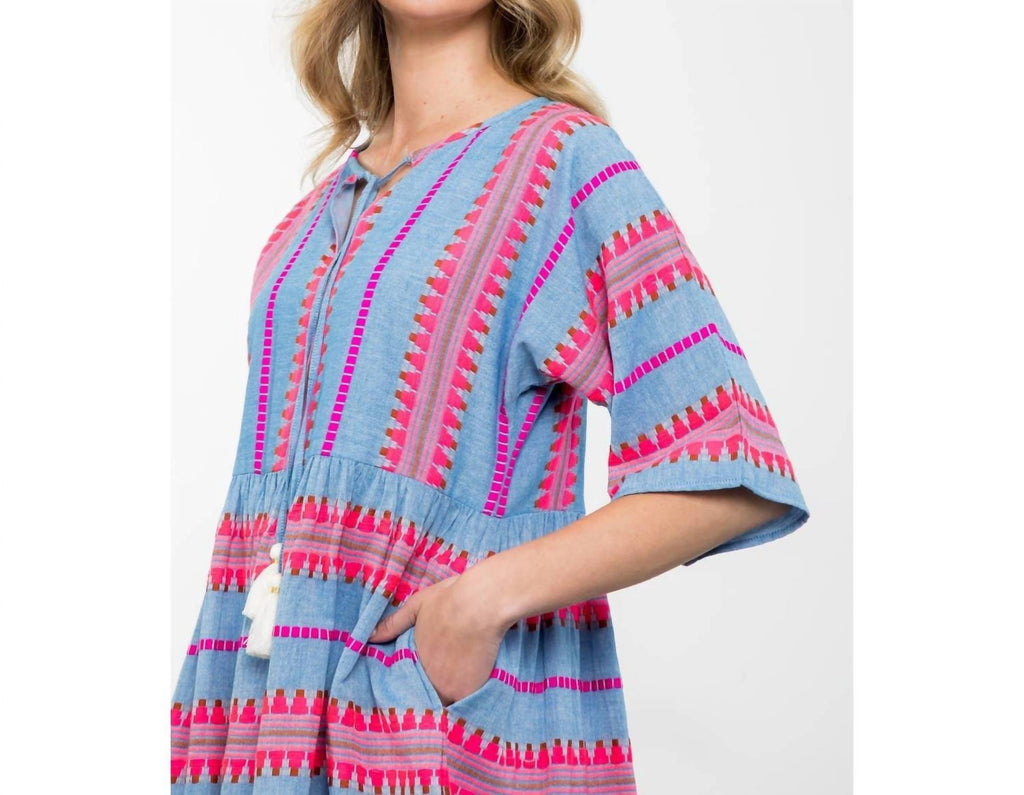 Thml - Gia Tassel Tie Pattern Knit Dress