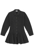 Ganni - Stretch Cotton Buttoned Mini Dress