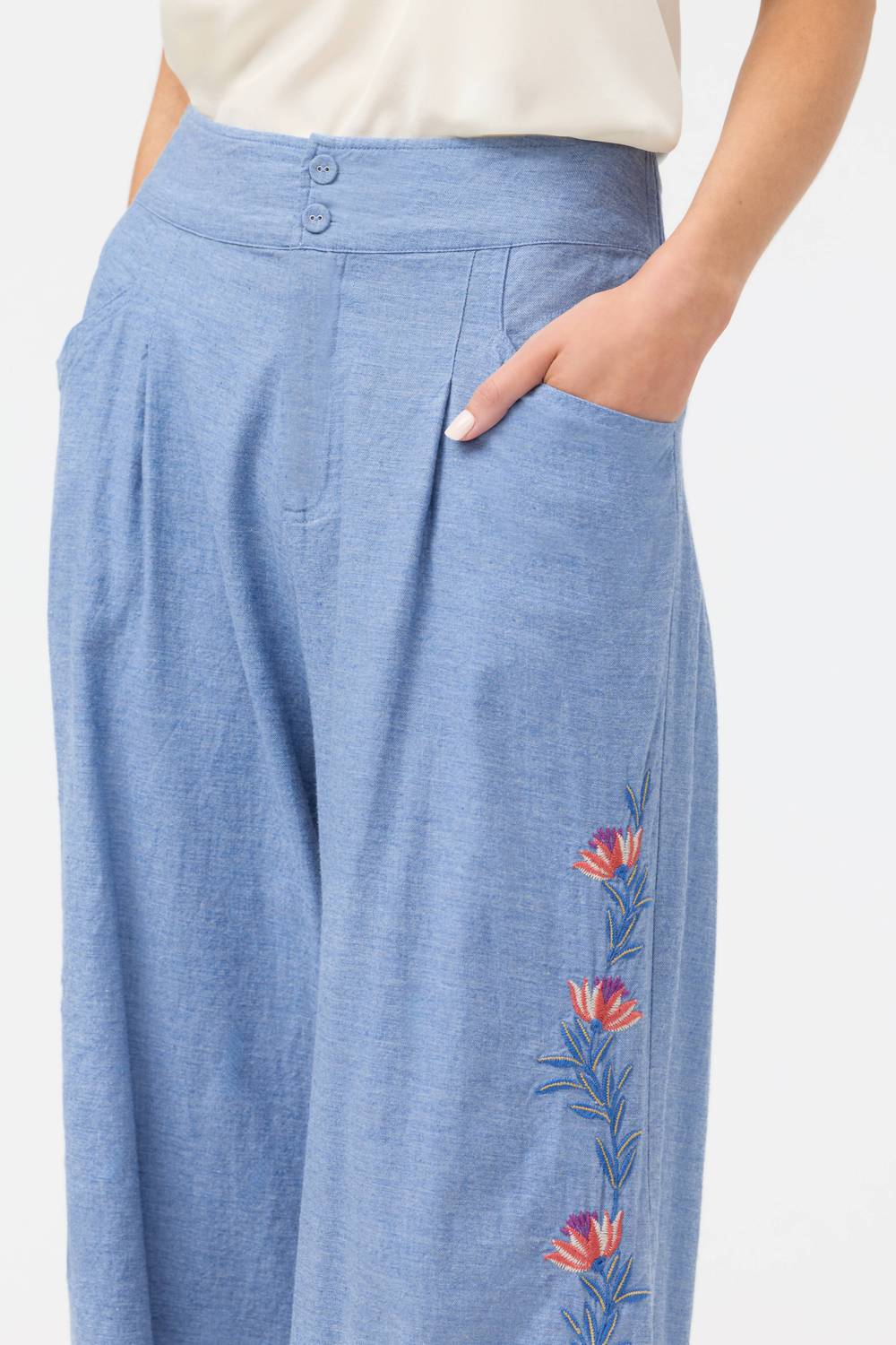 Johnny Was - ELIZABETH WIDE LEG PLEAT PANT