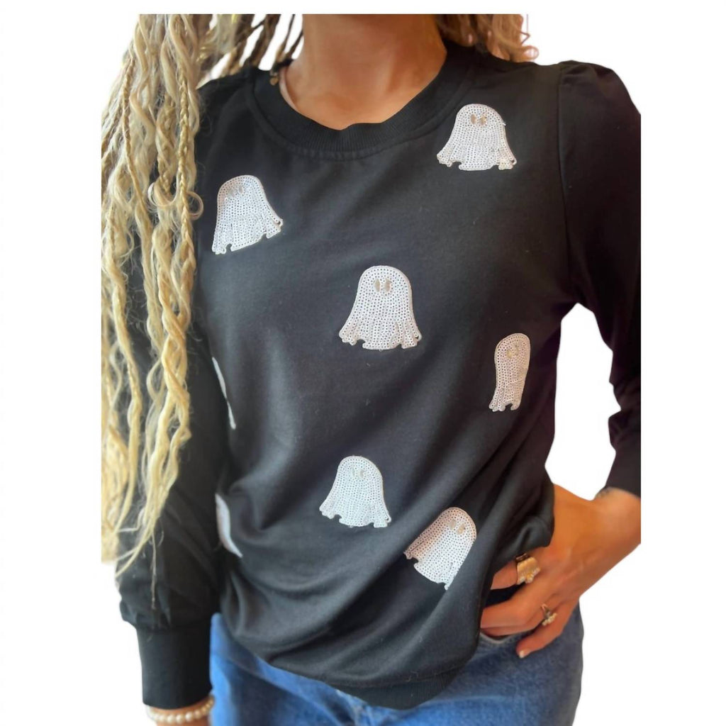 Mary Square - Ghosts Sequin Sweatshirt