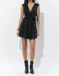 Adelyn Rae - Elaine Bow Taffeta Mini Dress